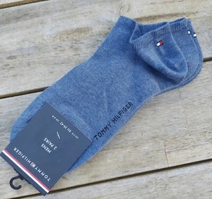 2 Pairs Genuine TOMMY HILFIGER Denim Melange  Low Cut Trainer Socks TH1 - Picture 1 of 6