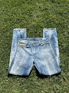 Vintage Diesel Denim Jeans Heeven Größe 30x32 Wild Wash Y2K - Bild 1 von 6