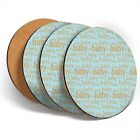 4 x Coasters  - Cute Baby Themed Blue Pattern Print  #44755