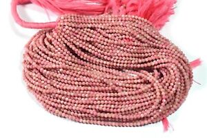 Natural Pink Opal Faceted Round Shape 2-3MM Jewelry Making Gemstone Beads 12.5"