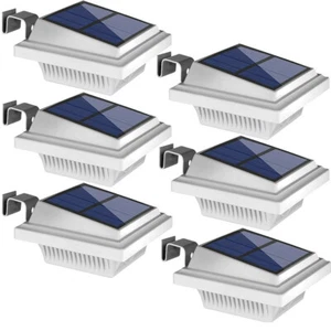 6x Kabellos Solar Dachrinnenleuchte 40LEDs Solarlampen für Regenrinne KaltWeiß - Bild 1 von 11