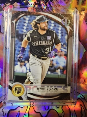 RYAN VILADE 2022 TOPPS TRIBUTE ROOKIE BLACK SSP ROCKIES RC 1/1 - Image 1 of 4