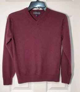 HART SCHAFFNER MARX MENS CASUAL SWEATER 100%  MERINO WOOL MERLOT HEATHER SIZE S - Picture 1 of 5