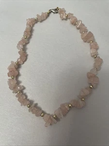 Rose Quartz Bead Choker 15” Long - Bild 1 von 4