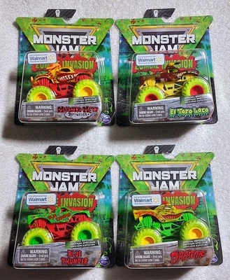 Monster Jam Zombie Invasion Set Of 4 Walmart Exclusive 1/64 Scale NEW - Image 1 of 4
