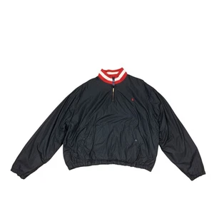 Vintage Polo Ralph Lauren Quarter Zip Jacke XL gefüttert Anorak gestreift Mock Neck - Bild 1 von 15