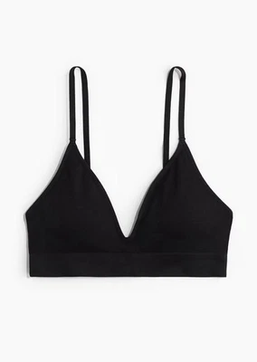 Sujetador de copa suave acolchado sin costuras H&M pequeño negro Foto 1 de 4