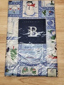 Newbridge Runde Schneemann Designer Vinyl/Flanell Rückseite Tischdecke 60" - Bild 1 von 5