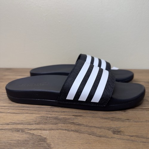 NUOVO Adidas Adilette Shower K Slides Core nero bianco nuvola bambini grandi taglia 3