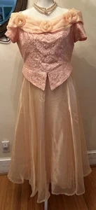 Vtg GLORIA Fashion Evening Dress Peach SZ XL DRY CLEAN ONLY SEE ALL PHOTOS”AS IS - Picture 1 of 16