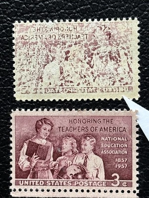 57118 US Stamp SC#1093 3c MNHOG Rare Full Offset Color Image Back ERROR EFO SP* - Image 1 of 2