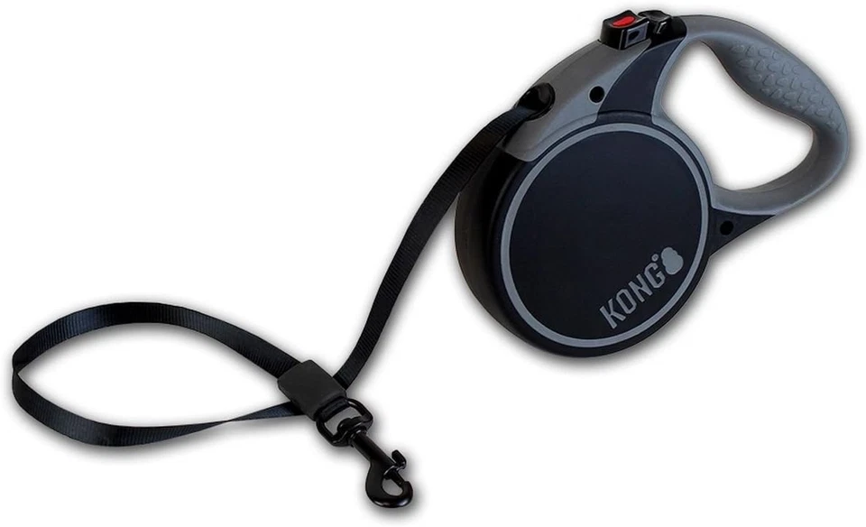 Черный светоотражающий поводок KONG Retractable Dog Lead XS 10 футов 12 кг 25 л - Изображение 1 из 1