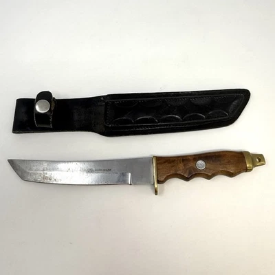 Tanto Knive Hand Made 440 Stainless Steel Rose Stamp With Sheath - Loose Handle - Image 1 of 4