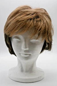 Wig Short Brown Hair Layered 100% Modacrylic Fiber Goods Women Made in Indonesia - Picture 1 of 12