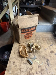 Vintage New Atomic Mid Century Starburst Door Knob Escutcheon Schlage W Box USA - Picture 1 of 24