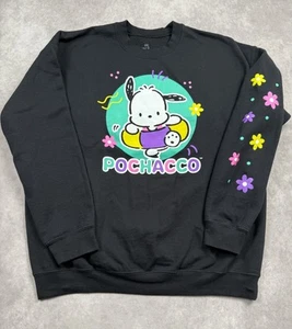 Sanrio Pochacco Boxlunch Damen Gr. 2X Crew Sweatshirt Sommer Blumenmuster schwarz - Bild 1 von 16