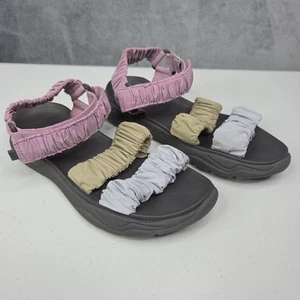 Zara Kids Girls Sandals EU 37 Gray Light Purple Strappy Plaited - Picture 1 of 8