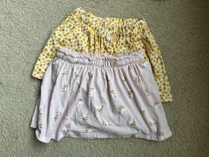 Lot of 2 CAT AND JACK SKORTS Size Medium 8 Yellow Flowers and Pink Unicorn - Picture 1 of 8