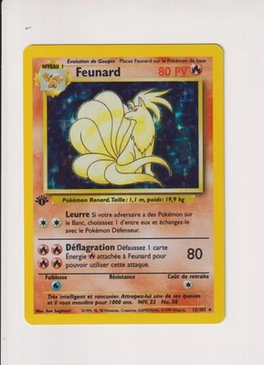 NINETALES (FEUNARD) 1ST EDITION 12/102 POKEMON FRENCH BASE SET 1999 HOLO CARD - Image 1 of 2