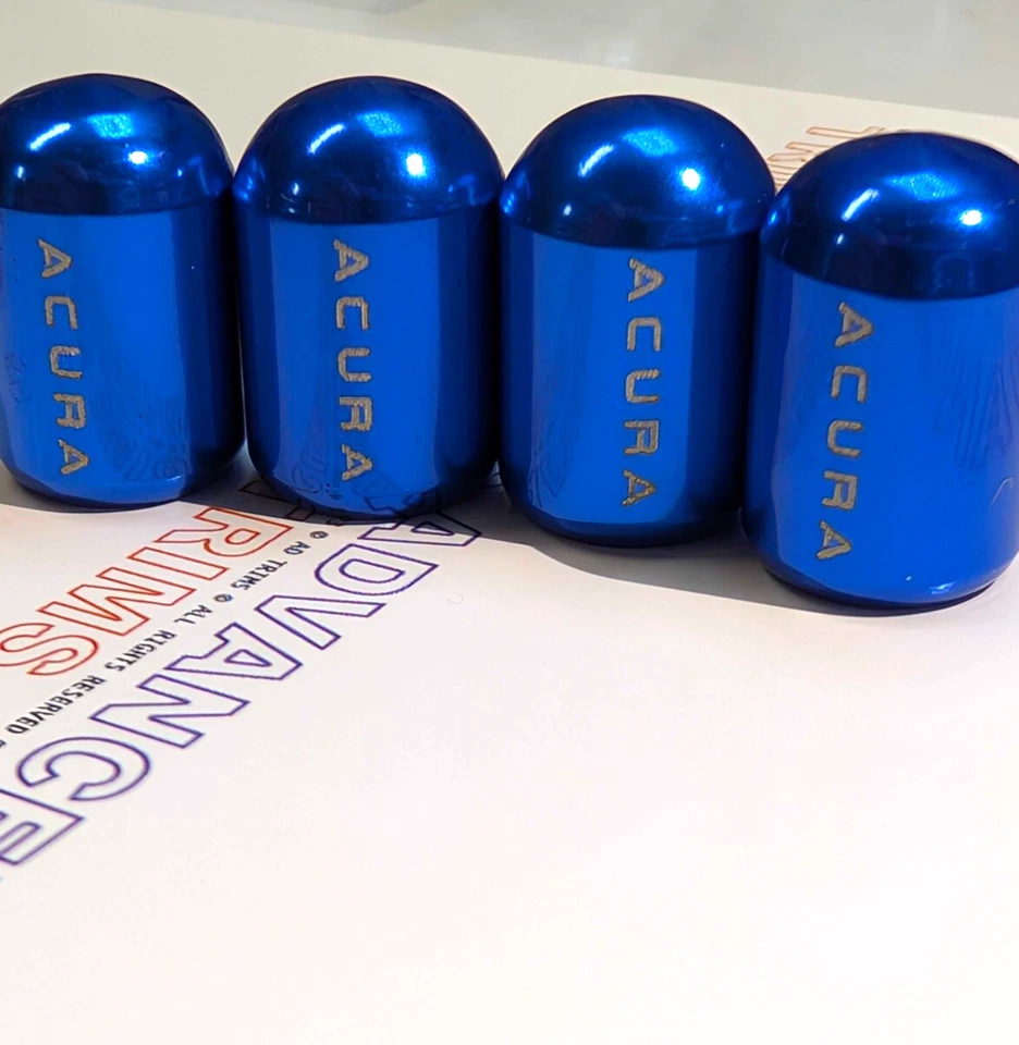 4x Tire Valve Stem Caps For Car Truck fits ACURA [BLUE BULLET] - Image 1 of 1
