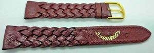 CINTURINO VINTAGE CUOIO INTRECCIATO mm16/14 SQUALE SPESS.3.1mm SWISS MADE N.O.S. - Imagen 1 de 3