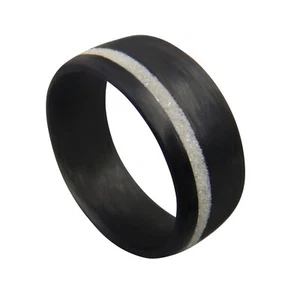 Carbon Fiber Legacy Ring with diamond inlay-- Made in USA- sizes 4-16 - Picture 1 of 5