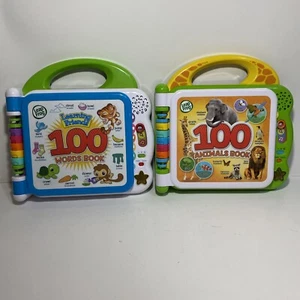 2 LeapFrog Learning 100 Words 100 Animals Books Educational English Spanish - Picture 1 of 13