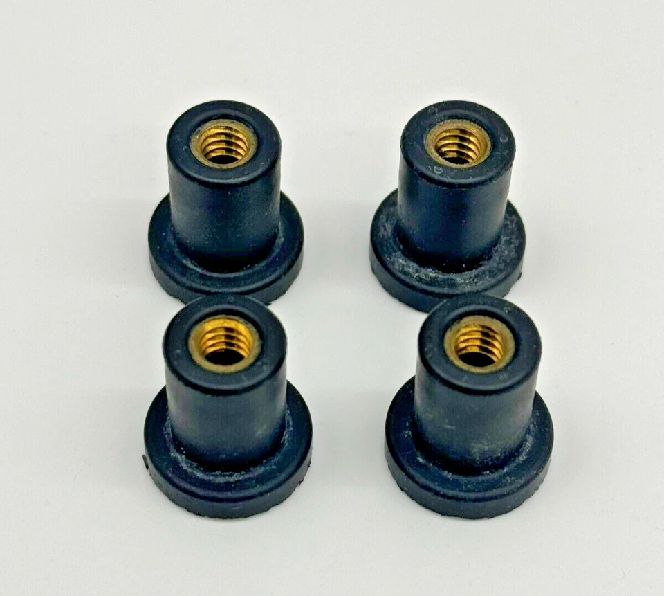 FXR SIDE COVER WELL NUTS PACK OF 4 - 1/4-20 RUBBER RIVET THREADED INSERTS HARLEY - image 1 of 1