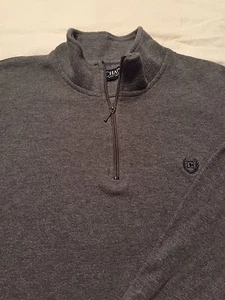 Ralph Lauren Chaps mens Sweater Size Medium Gray Sweatshirt Partial Zip  - Picture 1 of 1