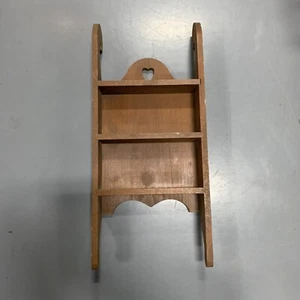 Vintage Hand Made Wooden Wall Shelf 2-3 Tier - Picture 1 of 10