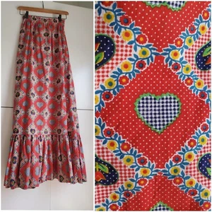 Vintage 1960s 1970s Hippie Boho Maxi Skirt Prairie Cottagecore Victorian 60s 70s - Picture 1 of 12