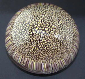 Vintage Murano Millefiori Glass Paperweight Floral Design Made In Italy - Picture 1 of 9