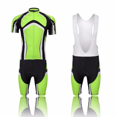 Kit de ciclismo masculino verde jersey de ciclismo e shorts bicicleta (bib) conjunto curto P-5XL - Imagem 1 de 4