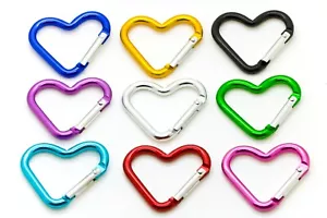 3 Pcs Aluminum Hook Carabiner Heart Shaped Key Chain Clip Keychain Backpack Clip - Picture 1 of 55