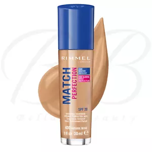 Base líquida hidratante RIMMEL Match Perfection 24 horas FPS20 30 ml *TODOS LOS TONOS* - Imagen 1 de 15