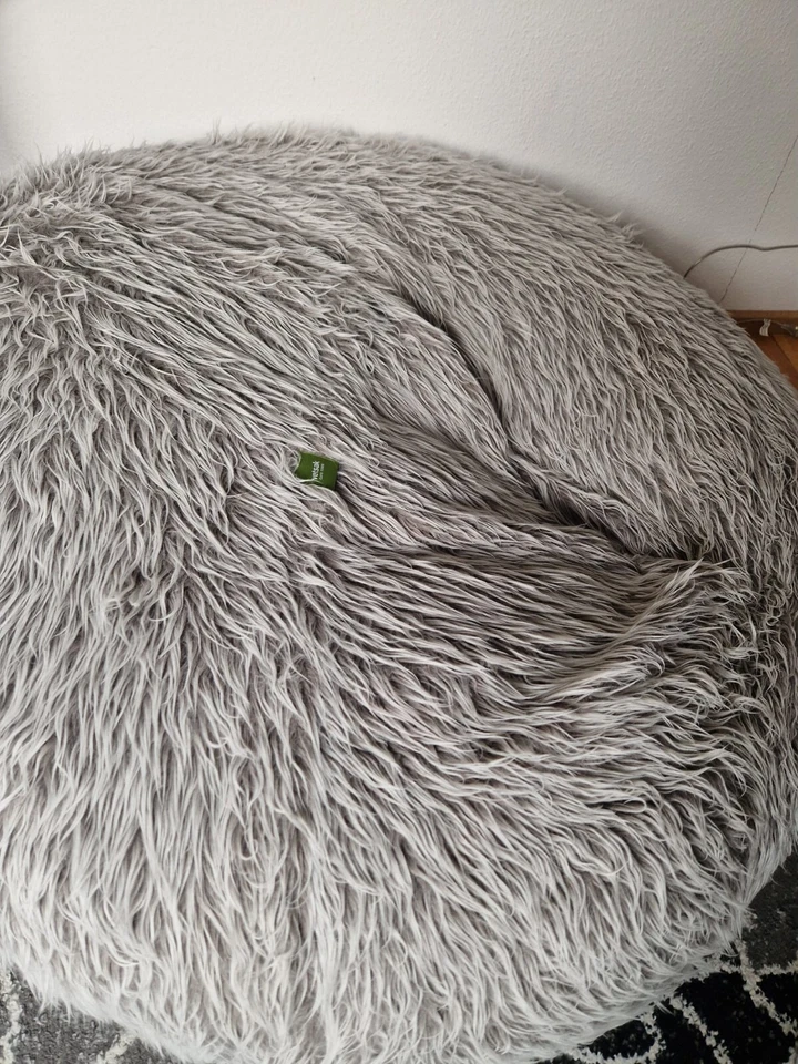 Originaler Sitzsack: Fatsack / Vetsack in Flokati, grau - Bild 1 von 4
