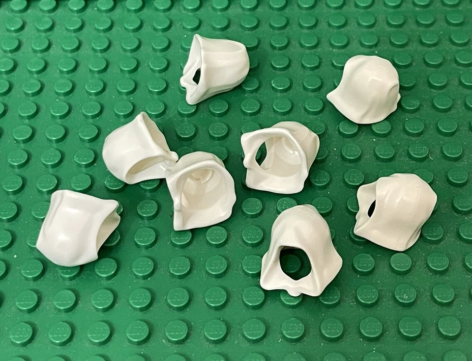 Lego 8 Pieces White Hood / Ghost / Shazam Mini Figure Headgear - Image 1 of 1
