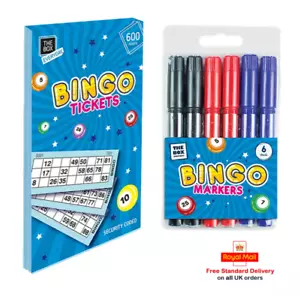 600 Sicherheit Markierungen Perforiert Bingo-Karten - Bingo Marker Stift Dabbers - Bild 1 von 12