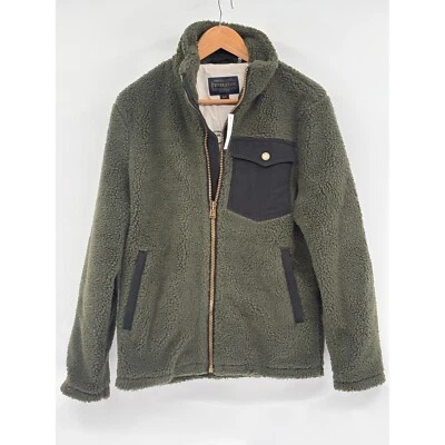 Pendleton Chaqueta Polar River Rock Hombres Pequeña Verde Oliva Cremallera Completa Sherpa Nueva Foto 1 de 4