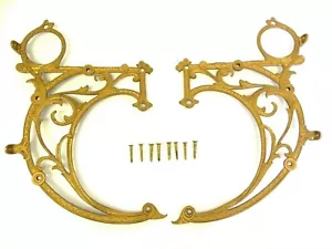 Applique porta lanterna luce metallo bianco dipinto oro stile vittoriano - Foto 1 di 12