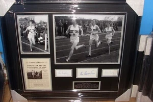 ROGER BANNISTER CHRIS CHATAWAY CHRIS BRASHER SIGNED MONTAGE AFTAL - Picture 1 of 1