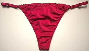 Sexy. RED Shimmering Bikini TANGA Thong Panties Knickers Sissy TV CD 30" - 42" + - Picture 1 of 8