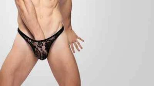 String taille L noir dentelle transparent sheer sexy Ref DAS2 - Imagen 1 de 8