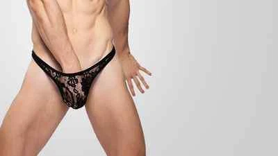 String taille L noir dentelle transparent sheer sexy Ref DAS2 - Bild 1 von 4