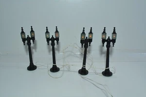 Department 56 Dicken's Village Lamppost Lights Set of 4 - Picture 1 of 2