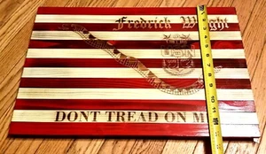 Wooden U.S.A. Flag Sign Handmade Don't Tread On Me Master Chief Fredrick Wright! - Picture 1 of 5