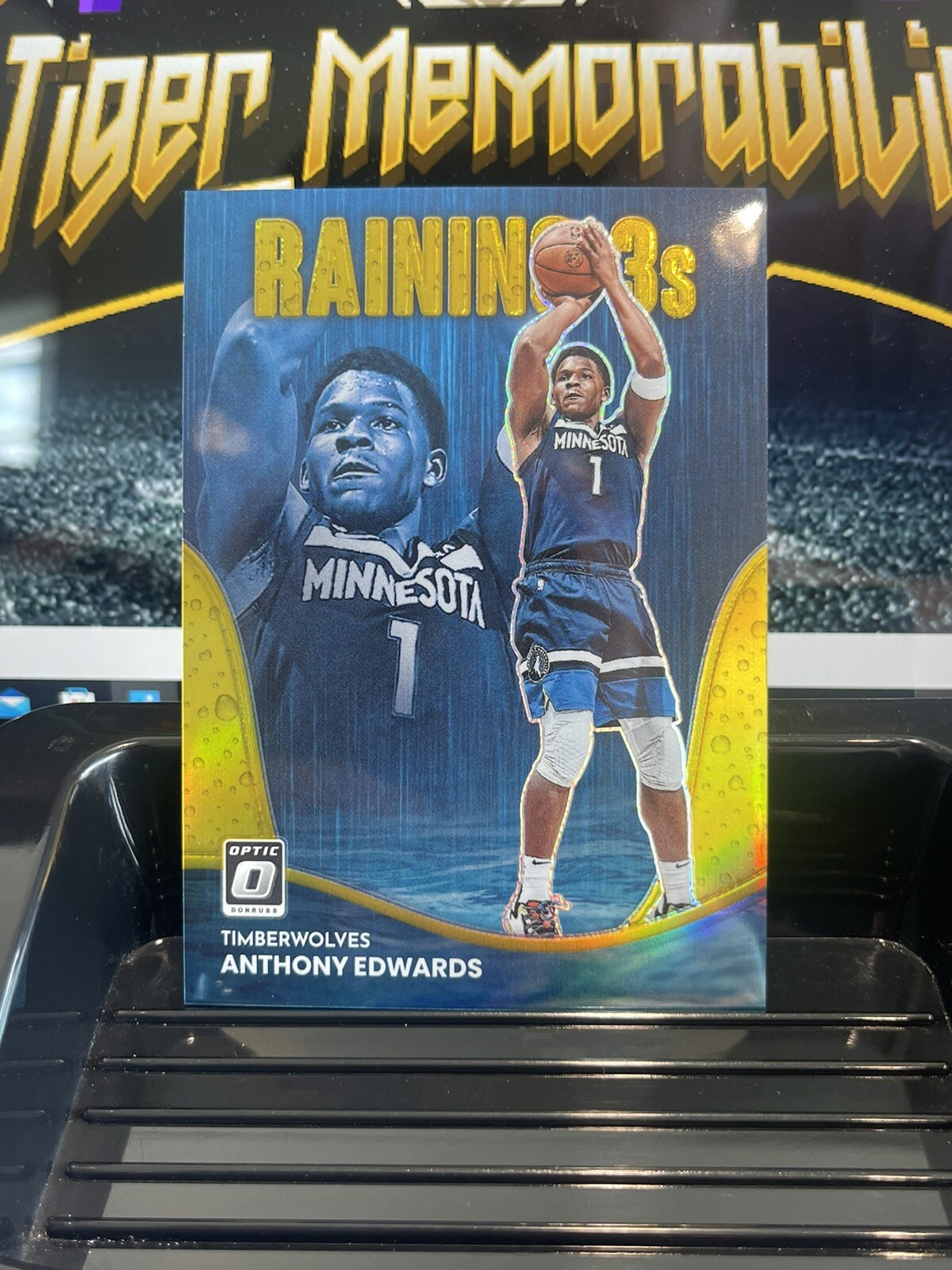 2022-23 Donruss Optic ANTHONY EDWARDS 5/10 Raining 3s GOLD Timberwolves SSP