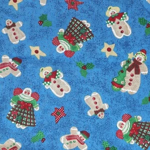 Christmas Gingerbread Fabric 36" x 42" Holiday Cookie Star Angel Tree Craft Sew - Picture 1 of 6