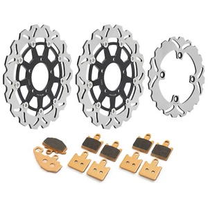 3 Front Rear Brake Rotors Pads For Kawasaki Ninja 600 ZX-6R ZX600R 2007-2012 11 - Picture 1 of 14