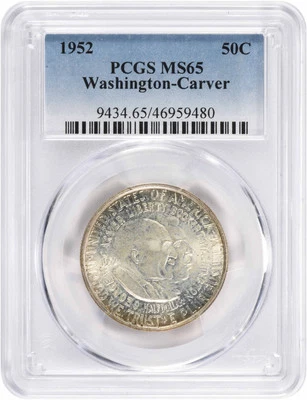 1952 Washington-Carver Commemorative Half MS65 PCGS Mint State 65 - Image 1 of 3